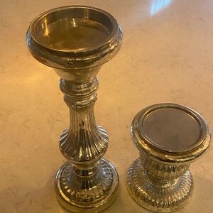 Kohls Silver Glass candle holders